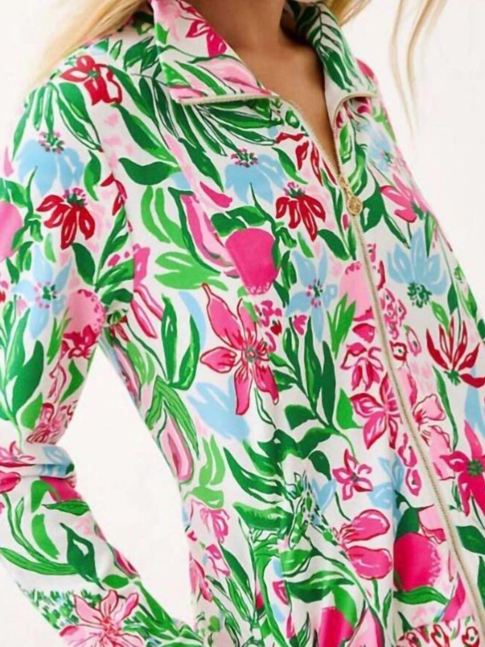 NWT Lilly Pulitzer Eleni Full Zip-Up Jacket (Medium) in Glowing Gardens print